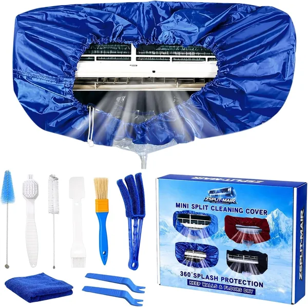 free ads ZSPLIT-MAIR Kit Pulizia Condizionatore 360° Professionale per Climatizzatore Split e Condizionatori a Parete, Telo Pulizia Co