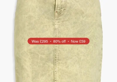 GANNI Metallic coated denim skirt - 80% Off in United Kingdom