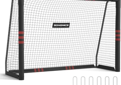 Gol de Fútbol SONGMICS SZQ240RZ02 para Todas las Edades, Acero, Red PE, Exterior, Jardín, Playa, 85 x 240 x 160 cm, Coatado con Espuma, Negro - Mejor Oferta in Portugal