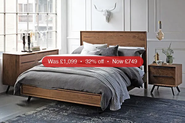 Hamilton Bed Frame | King | 5ft | Aged Oak Veneer – 32% Off