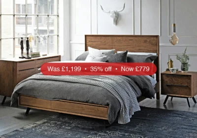 Hamilton Bed Frame | Super King | 6ft | Aged Oak Veneer - 35% Off in Ireland