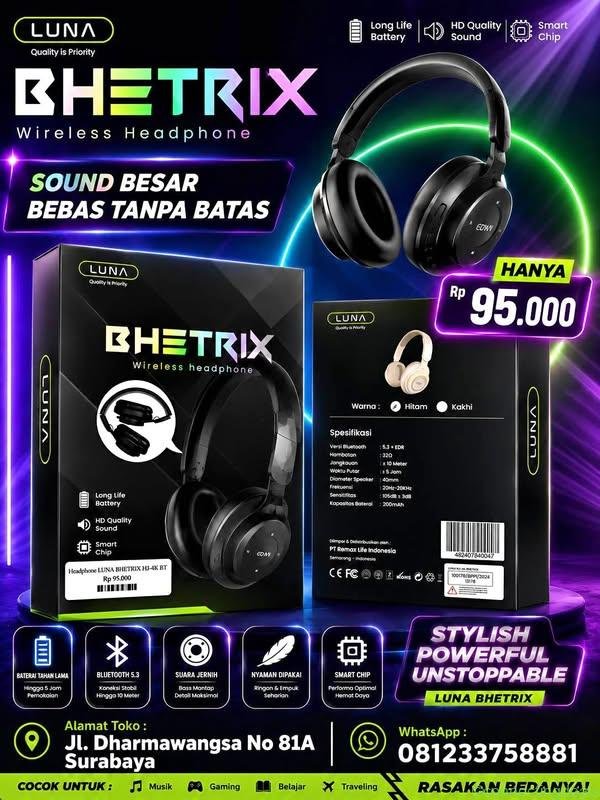 HEADPHONE LUNA BHETRIX HJ-4K