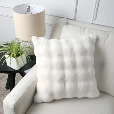 House & Home Faux Fur Bubble Cushion in 3 Colours, 50 x 50 cm – Costco Deal