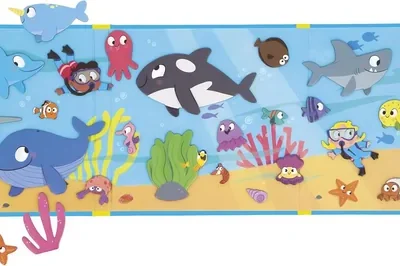 Janod - Magnéti'Stories Seabed - Jeu magnétique éducatif 30 aimants - Jouet pour enfants en carton FSC - Développe l'imagination in France