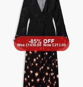 JOHANNA ORTIZ Inner Strength printed satin-jacquard midi wrap dre - 85% Off in United Kingdom