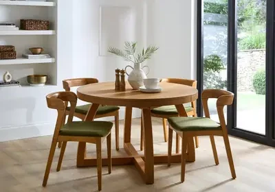 Judah Extendable 4 to 6 Seater Round to Oval Dining Table in United Kingdom