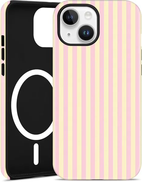 Jusy Magnetisk Skyddskas för iPhone 15, Sommarstråled Design, Kompatibel med MagSafe Dubbellagd Shockproof