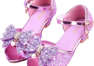 JZLIFE Pumps for Girls Sparkle Princess Little Heel Shoes, Mary Jane Style for Weddings & Parties - Best Deal in Kuwait