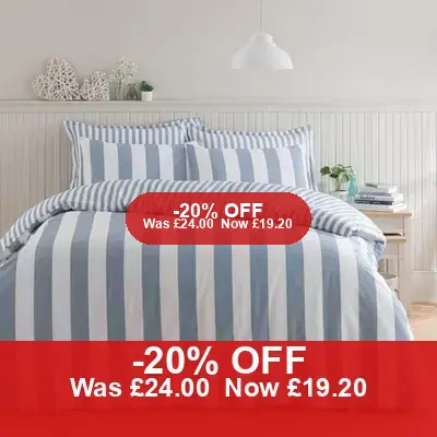 Kent Broad Stripe Cotton Duvet Set 20% Off