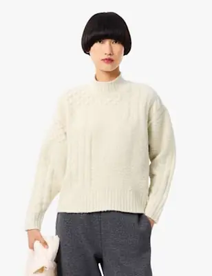 LACOSTE Wool Rich Cable Knit Jumper – 50% Off
