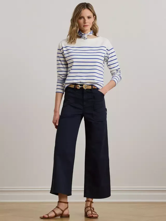 Lauren Ralph Lauren Yurshane Stretch Wide Leg Cropped Chinos