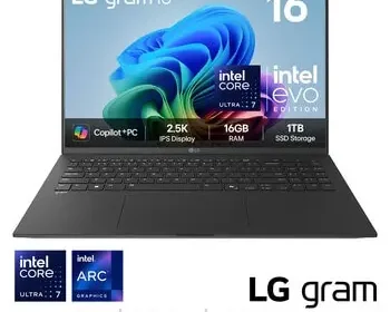 LG gram Copilot+PC, Intel Core Ultra 7, 16GB RAM, 1TB SSD, 16 Inch Laptop, 16Z90 in United Kingdom