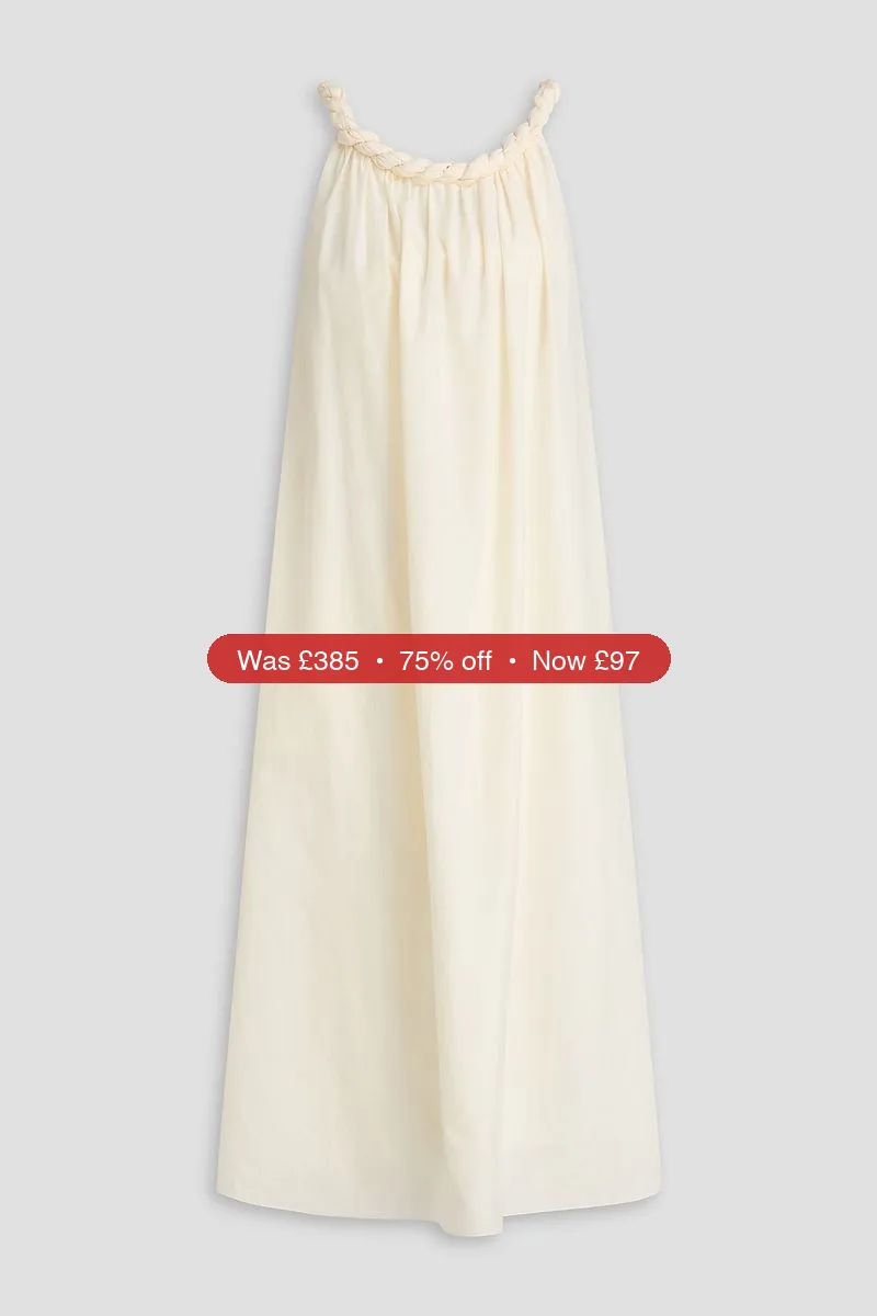 LOULOU DE SAISON Kika cotton-blend poplin midi dress – 75% Off