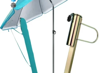 Menz Strandmarke Sonnenschutz Strand 3-in-1 Set - UPF 50+ Strandschirm 180 cm + Stabile Markensonde + Robustes Pa in Denmark
