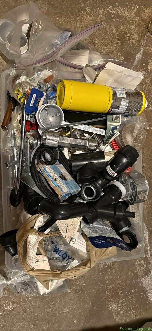 Mixed Plumbing & Electrical Parts Lot – PVC,