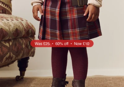 Next Burgundy Red Check Skort and Tights Set (3mths-7yrs) - 60% Off in Ireland