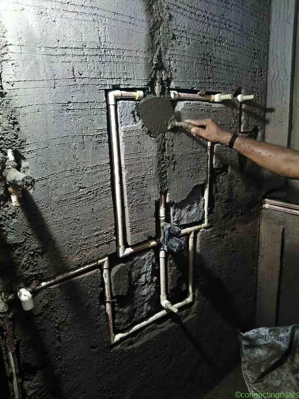 Plumbing work bathroom