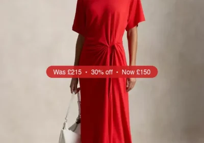 Polo Ralph Lauren Twist Detail T-Shirt Dress, Petal Rose - 30% Off in United Kingdom