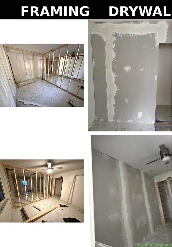 Pro Handyman services (Framing, drywall, paint,