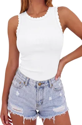 Sampeel Womens Tank Tops Ribbed Knit Shirts – Best Deal