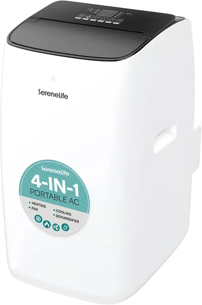SereneLife Mobile Inverter A+++ 12000 BTU Air Conditioner 4 en 1 – Refroidissement, Chauffage, Déshumidification et Ventilation, Meilleure Offre