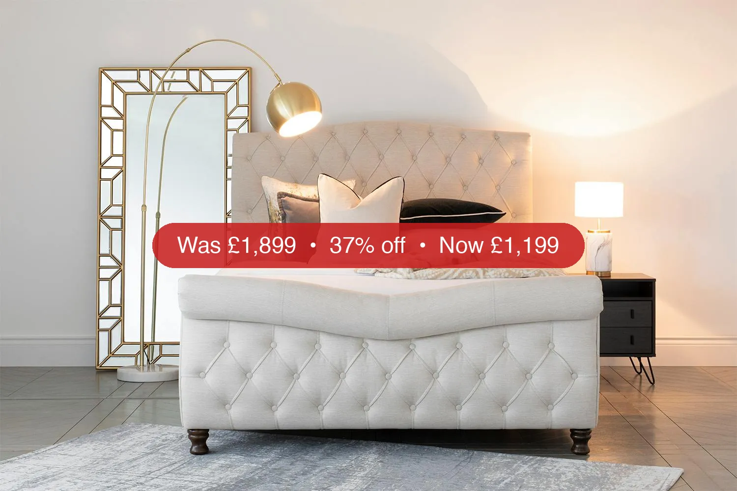 Shelbourne Bed Frame | King | 5ft | Oat – 37% Off