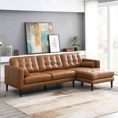 Simon Li Harstine Brown Leather Corner Sofa – Costco Deal