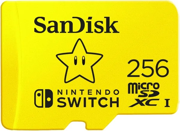 Tarjeta microSD SanDisk Oficial para Nintendo Switch, Super Mario Superstar 256GB (Velocidad de lectura hasta 100MB/s, UHS-I, V