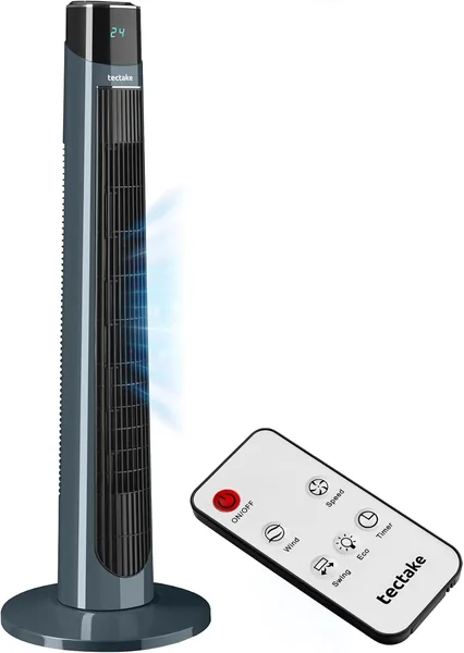 TecTake® Turmventilator, 93 cm, Extrem leise, Energieeffizient, 90° Schwenkfunktion, 3 Modi, 3 Stufen, Timer, Touch-Panel, L | Best Deal
