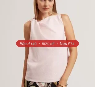 Ted Baker Twist Detail Cowl Neck Top - 50% Off in United Kingdom