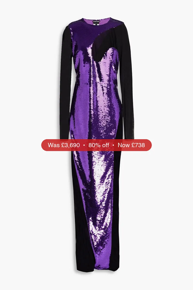 TOM FORD Sequined jersey gown – 80% Off