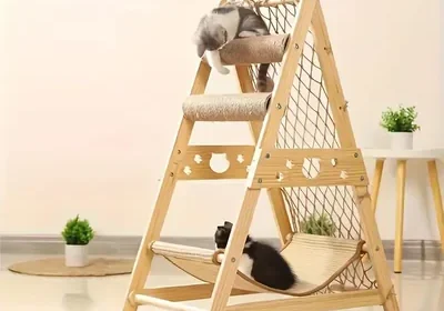 Torre De Madera para Gato Árbol con 2 Postes - Mejor Oferta in Mexico