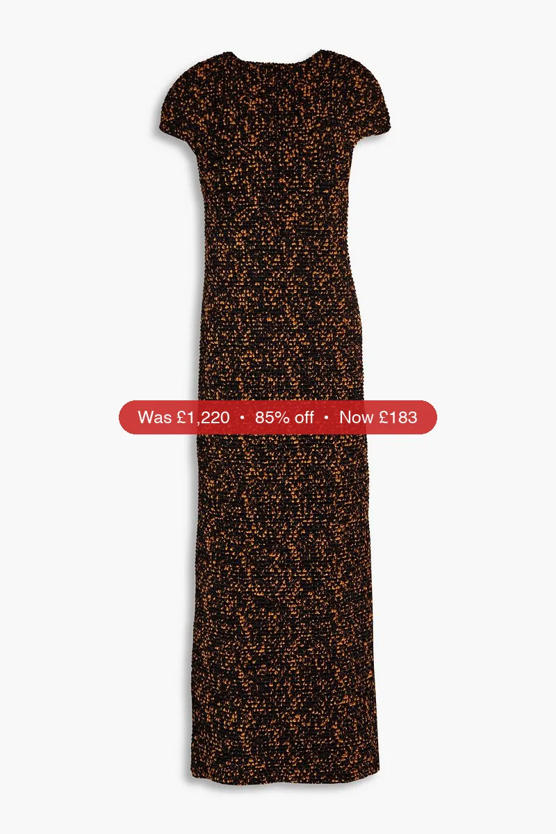 TOTEME Shirred velour maxi dress – 85% Off