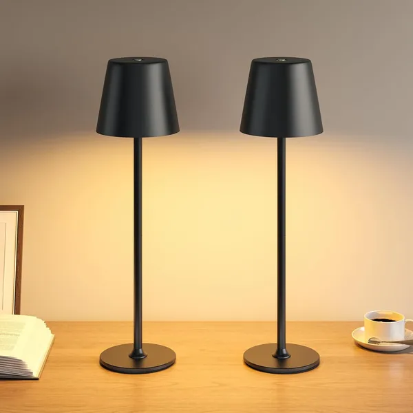 UPXNBOR LED drahtlose Tischlampe, Berührungslampe mit Batterie, 3-stufen dimmbares warmes Licht, IP54 wasserdicht, für Innen- und Außenbereich (41% Off)