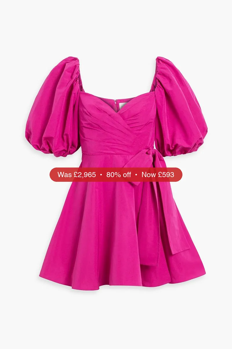 VALENTINO GARAVANI Wrap-effect cotton-blend faille mini dress – 80% Off