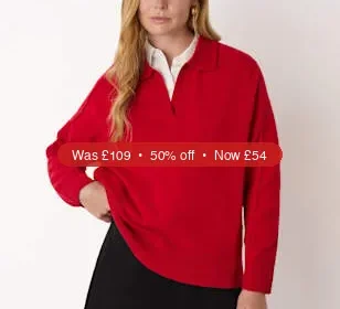 Whistles Pure Wool Collared Jumper - 50% Off in United Kingdom