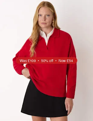 Whistles Pure Wool Collared Jumper – 50% Off