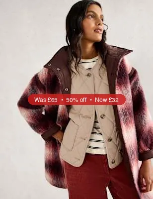 White Stuff Button Front Quilted Gilet – 50% Off