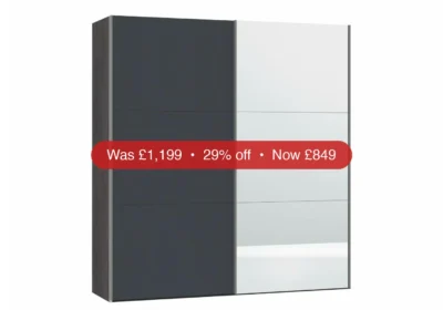 Zermatt Wardrobe | Grey Matt & Mirror | 2m - 29% Off in Ireland