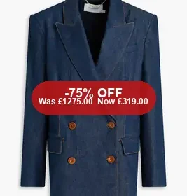 ZIMMERMANN Double-breasted denim blazer - 75% Off in United Kingdom