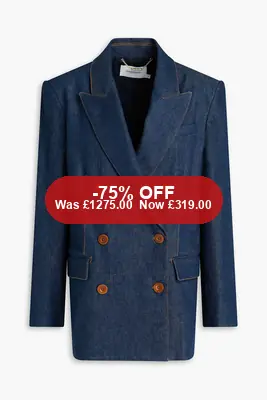 ZIMMERMANN Double-breasted denim blazer – 75% Off