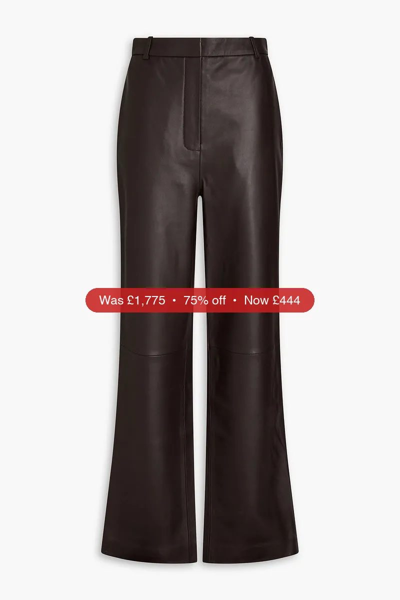 ZIMMERMANN Leather straight-leg pants – 75% Off