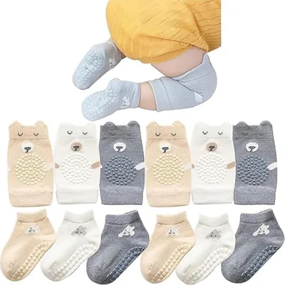12 Pack Non Slip Kids Socks with Grips – 1-7 Years Old