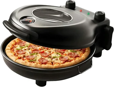 1200W Electric Pizza Oven 420℃ High-Heat Countertop Baker 12″ Stone Dual Temp Control