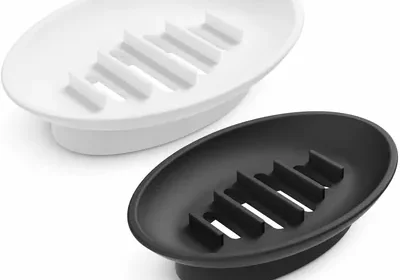 Free ad: 2 Pack Soap Dishes Black & White Self Draining Best Deal in United Kingdom. 2 Pack Soap Dishes Black & White Self Draining Best Deal in United Kingdom