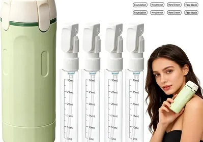 2x Dispensador 4 en 1 de Artículos de Aseo, 4 Botellas Viaje 30ml a Prueba de Fugas, Etiquetas en Inglés in Mexico