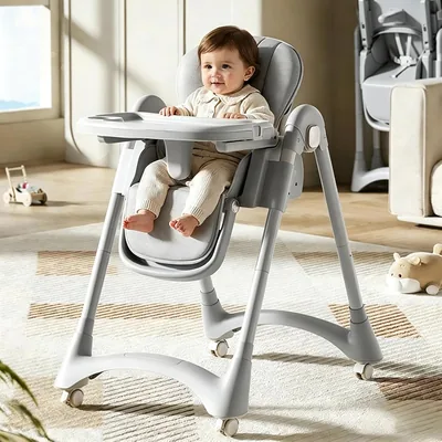 3 in 1 Foldable Baby High Chair, Adjustable Convertible Feeding Chair