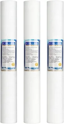 3-pack 20-inch PP cotton filterkartridder med 1/5micron filtreringsnöjnehet, kompatibel med standard stor filter