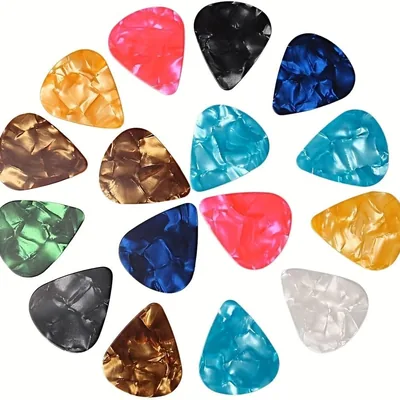 30 púas de guitarra de celuloide, varios colores y grosores para guitarras acústicas, eléctricas y bajas – Mejor Precio
