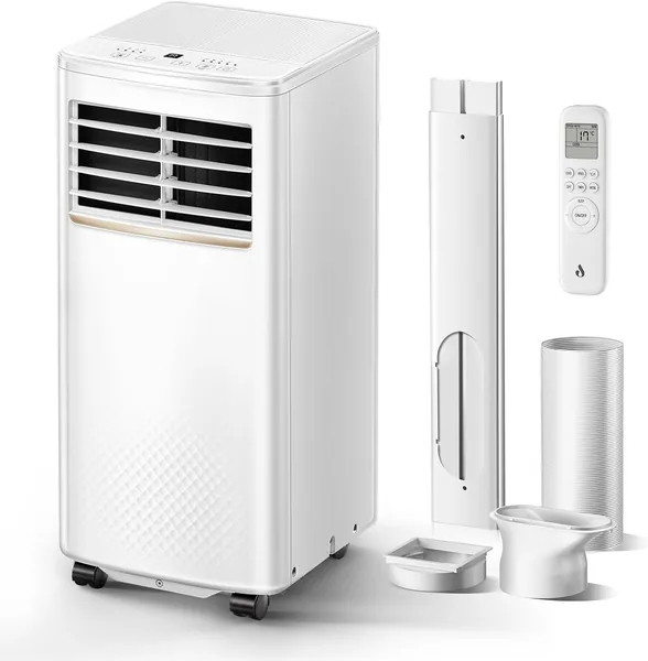 4 in 1 mobiles Klimagerät, 7000 BTU Tragbare Klimaanlage mit Kühlung, Luftzirkulation und Entfeuchtung